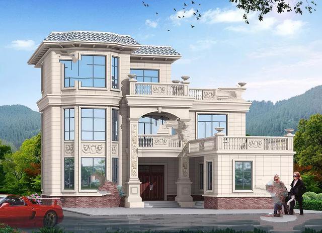 果在老家建一棟三層或者三層以上的別墅，很多人也會考慮做平屋面，尤其是下面這兩款戶型中屋面的做法廣受歡迎，造價經(jīng)濟施工易。