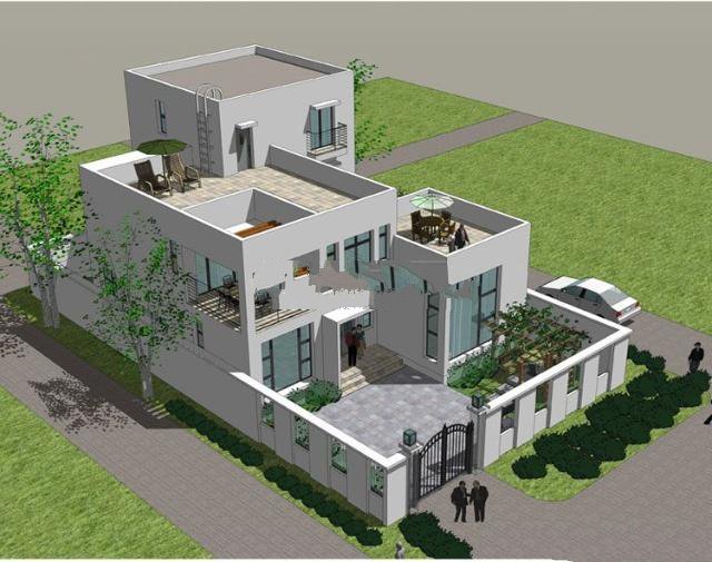 　　農(nóng)村自建房的兩層半現(xiàn)代風(fēng)格別墅設(shè)計；新農(nóng)村三層別墅外部效果圖!