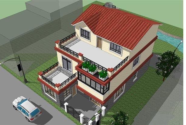 本期，我們推薦一款二層半結(jié)構(gòu)的農(nóng)村小別墅設(shè)計方案，預(yù)留農(nóng)家小院非常大方!