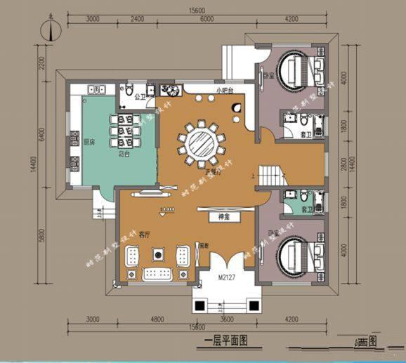 　多陽(yáng)臺(tái)露臺(tái)，兩層歐洲鄉(xiāng)村別墅，6房3廳，非常實(shí)用！完整的施工圖！