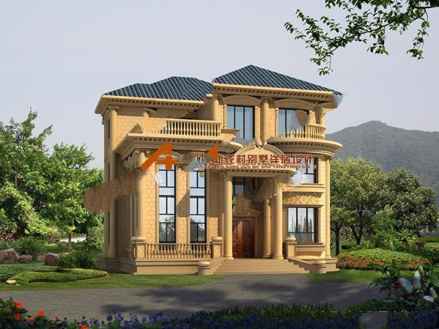 從外觀造型來看這款別墅設(shè)計(jì)得十分精致，有種富麗堂皇的豪華感帶豪華氛圍、車庫和露臺