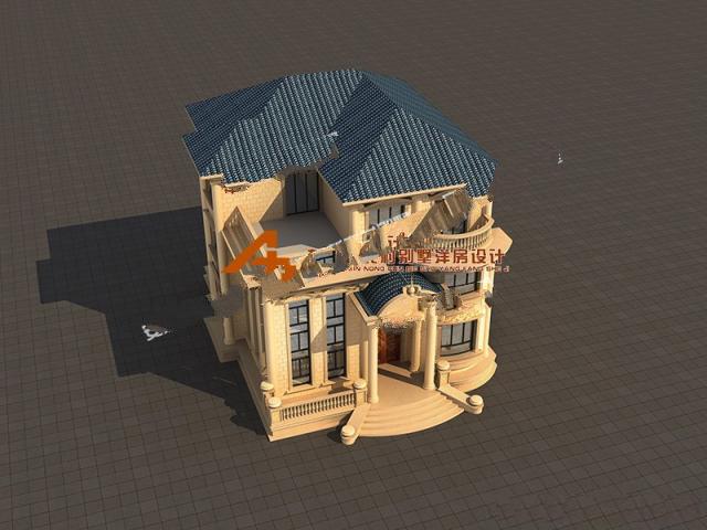 從外觀造型來看這款別墅設(shè)計(jì)得十分精致，有種富麗堂皇的豪華感帶豪華氛圍、車庫和露臺