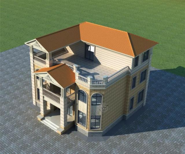 設計出來的房子也是為了能讓你住的舒心，看得順心。推薦一款兩層半歐式別墅，八角窗+大露臺，美觀又適居