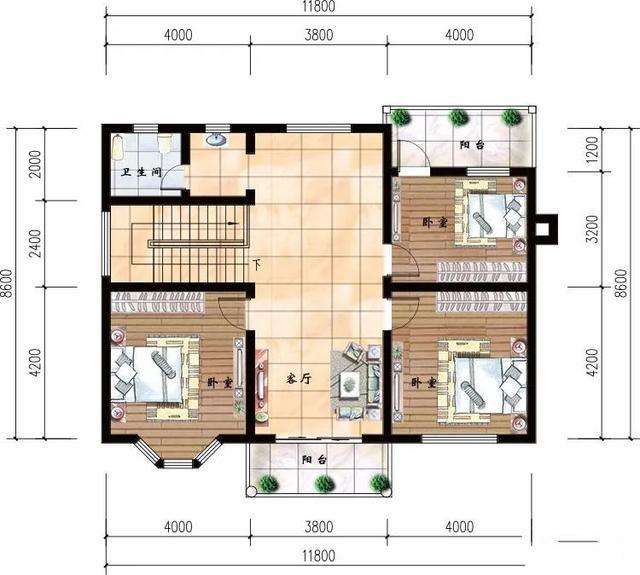 面寬11米多的兩棟農(nóng)村別墅，第一棟帶八角窗和飄窗，很多人建。在各地農(nóng)村，隨著建房人越來(lái)越多，已經(jīng)出現(xiàn)很多“撞衫”式的別墅!