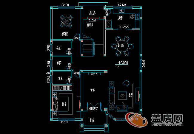 這樣的房子不僅滿足了有老人和孩子的三代家庭的生活需要，而且有休閑娛樂(lè)和大量靈活的空間。這是2020年自建別墅的最佳選擇！