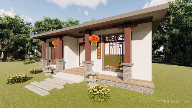 退休了，想回家養(yǎng)老，老兩口住，喜歡中式戶型，那我們就來看看這個，住在小花園里，專為老年人設(shè)計。