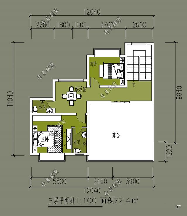 　經(jīng)典的三居室別墅有歐式風(fēng)格，大露臺(tái)，浮動(dòng)窗戶，外墻是真石漆。簡(jiǎn)潔優(yōu)雅，線條流暢優(yōu)美，給人一種非常舒適的感覺(jué)!