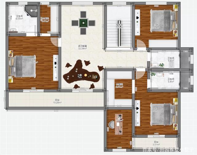 屋頂采用歇山頂起翹方式，造型優(yōu)美，整體莊重選用仿古造型的鐵藝欄桿，配合整體造型，讓建筑凸顯古香古色的獨(dú)特韻味!