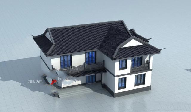 屋頂采用歇山頂起翹方式，造型優(yōu)美，整體莊重選用仿古造型的鐵藝欄桿，配合整體造型，讓建筑凸顯古香古色的獨(dú)特韻味!