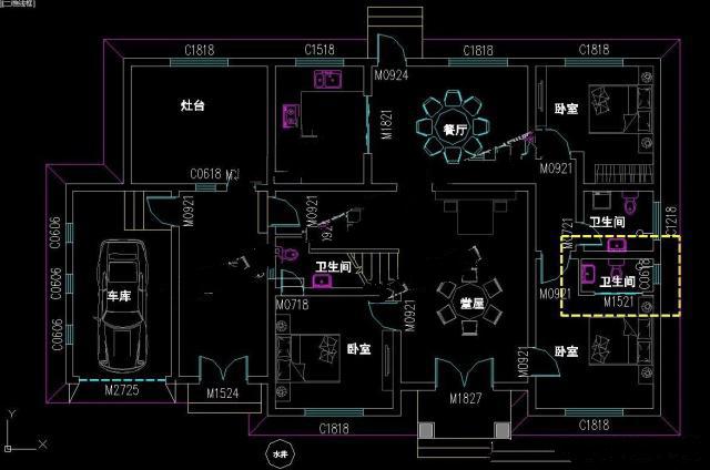 這款別墅造型簡單，并沒有特別復(fù)雜，在外觀顏色搭配上能夠滿足大多數(shù)人審美,有院子、有車庫、有陽臺(tái)!