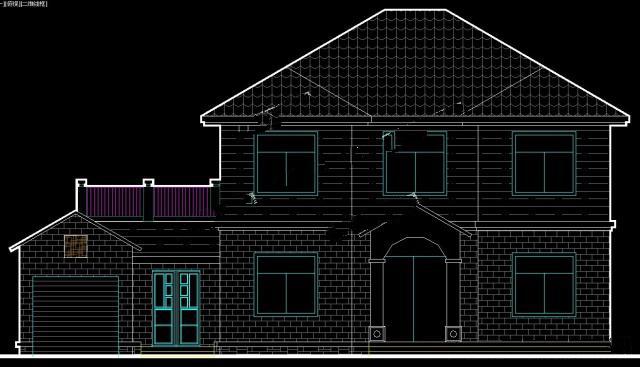 這款別墅造型簡單，并沒有特別復(fù)雜，在外觀顏色搭配上能夠滿足大多數(shù)人審美,有院子、有車庫、有陽臺(tái)!