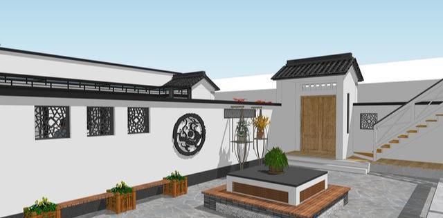 　一個(gè)新的兩層兩棟不同設(shè)計(jì)的中式建筑也能滿足人們對(duì)住宅的需求。