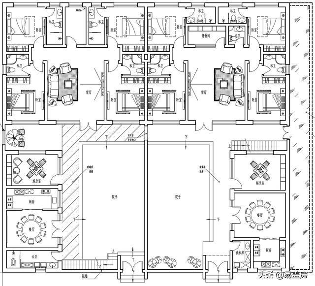 　一個(gè)新的兩層兩棟不同設(shè)計(jì)的中式建筑也能滿足人們對(duì)住宅的需求。