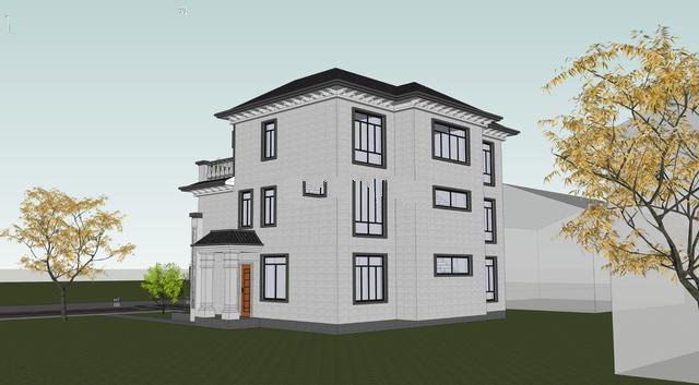 建筑為新中式風格，整體色調(diào)以簡潔的高級灰為主，與周邊環(huán)境相呼應(yīng),新中式別墅外觀更加寬敞，美麗的風景盡收眼底！