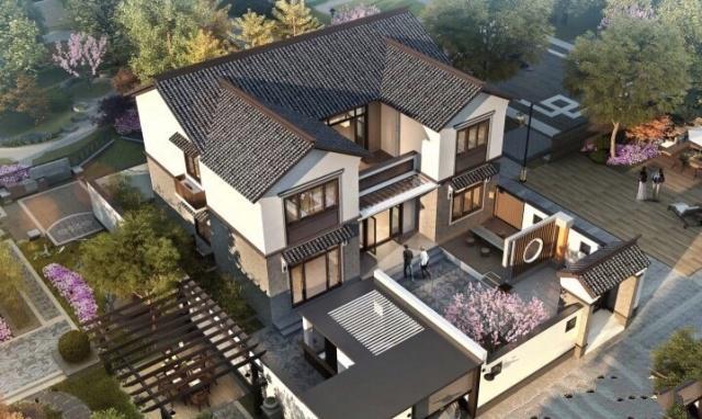 新中式別墅融合了現(xiàn)代和傳統(tǒng)文化，優(yōu)雅大氣，彰顯高品質(zhì)的家庭生活。