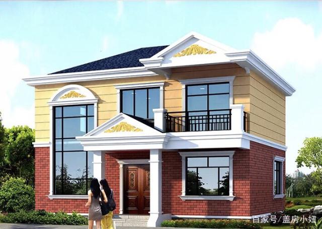 鄉(xiāng)村的歐式別墅用黃色真石漆制成，溫馨浪漫，給一家人一個快樂的家。