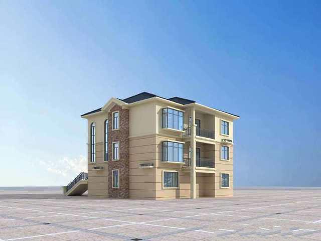 　下面的公寓是一棟兩層的別墅，設(shè)計(jì)有車(chē)庫(kù)、陽(yáng)臺(tái)和露臺(tái)。它相對(duì)緊湊，成本不高,適合大多數(shù)人建！