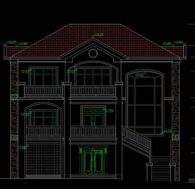 　下面的公寓是一棟兩層的別墅，設(shè)計(jì)有車(chē)庫(kù)、陽(yáng)臺(tái)和露臺(tái)。它相對(duì)緊湊，成本不高,適合大多數(shù)人建！