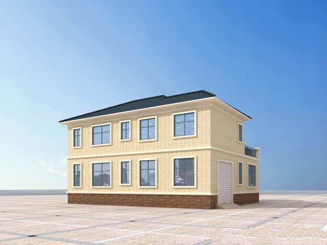 　下面的公寓是一棟兩層的別墅，設(shè)計(jì)有車(chē)庫(kù)、陽(yáng)臺(tái)和露臺(tái)。它相對(duì)緊湊，成本不高,適合大多數(shù)人建！