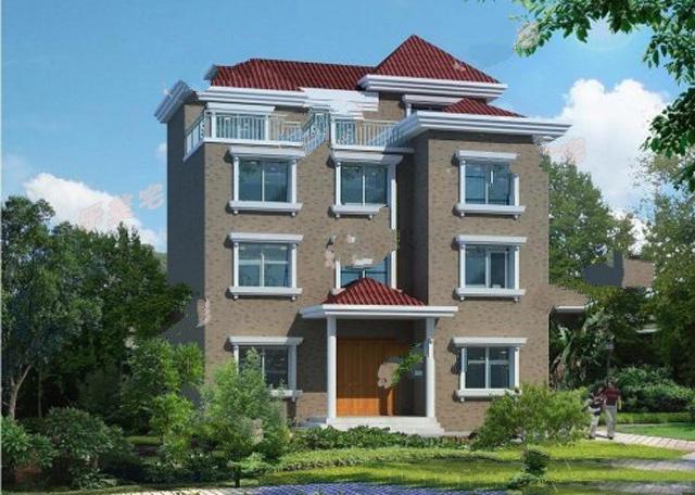 　一棟100平方米的四層別墅建筑的設(shè)計畫面簡單而大氣。這是農(nóng)村自建的房子。