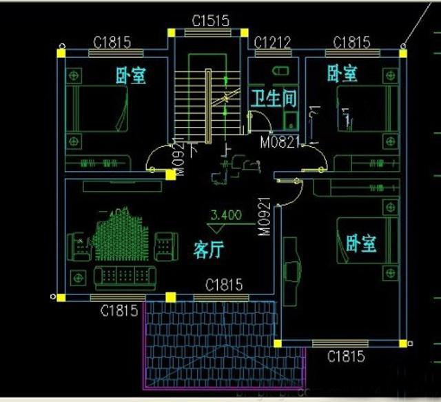 　一棟100平方米的四層別墅建筑的設(shè)計畫面簡單而大氣。這是農(nóng)村自建的房子。