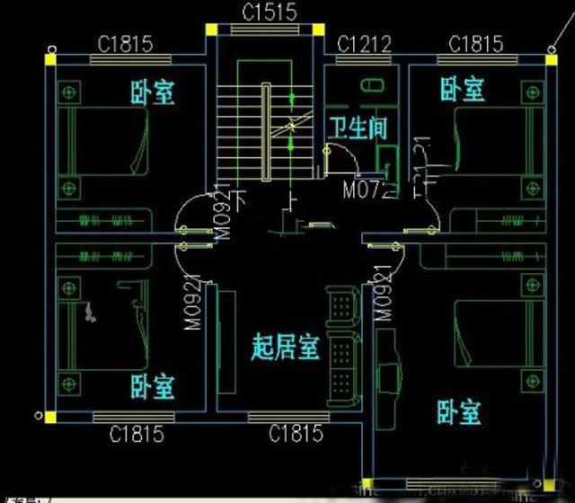 　一棟100平方米的四層別墅建筑的設(shè)計畫面簡單而大氣。這是農(nóng)村自建的房子。