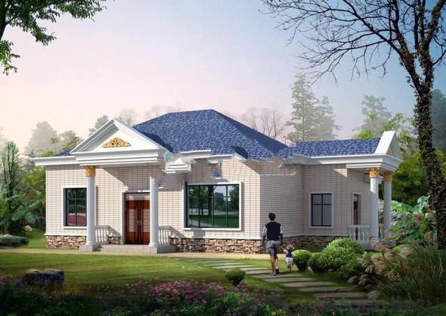 這種設(shè)計(jì)的一樓別墅在農(nóng)村不僅是優(yōu)雅和優(yōu)雅的，但也使鄰居后悔他們建得太早