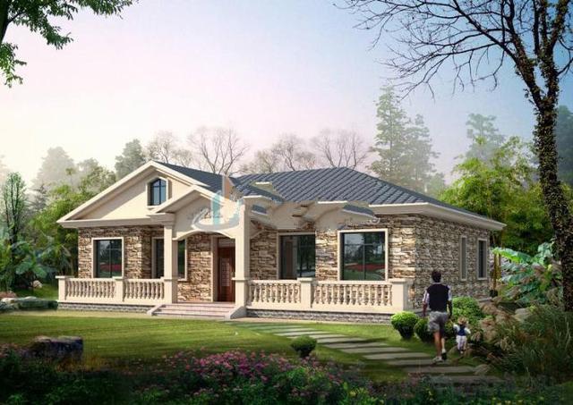 這種設(shè)計(jì)的一樓別墅在農(nóng)村不僅是優(yōu)雅和優(yōu)雅的，但也使鄰居后悔他們建得太早