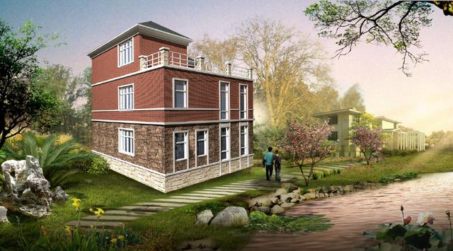 120平方米的鄉(xiāng)村住宅設(shè)計(jì)，經(jīng)典大氣，三層歐式風(fēng)格實(shí)用、略顯小康的住宅!