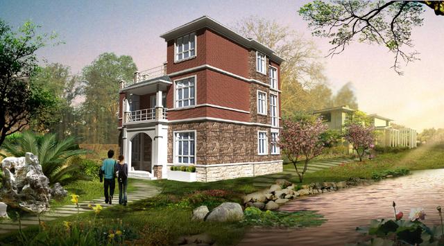 120平方米的鄉(xiāng)村住宅設(shè)計(jì)，經(jīng)典大氣，三層歐式風(fēng)格實(shí)用、略顯小康的住宅!