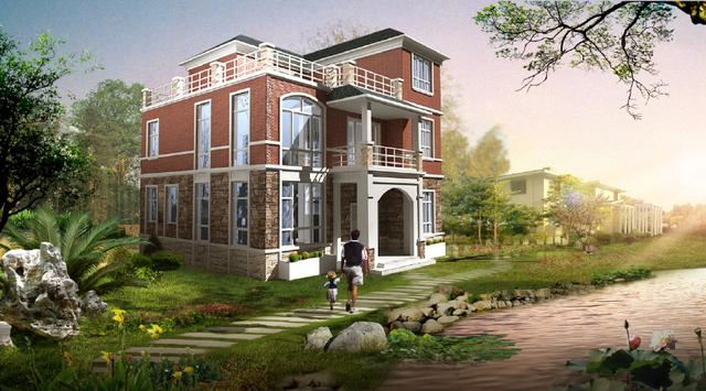 120平方米的鄉(xiāng)村住宅設(shè)計(jì)，經(jīng)典大氣，三層歐式風(fēng)格實(shí)用、略顯小康的住宅!