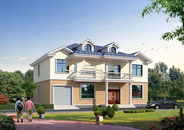 該別墅設(shè)計(jì)圖紙的主要房屋和獨(dú)立車(chē)庫(kù)在農(nóng)村有一個(gè)約16米的表面寬度，可以在40萬(wàn)元。