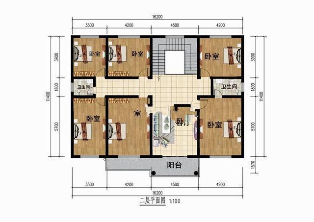該別墅設(shè)計(jì)圖紙的主要房屋和獨(dú)立車(chē)庫(kù)在農(nóng)村有一個(gè)約16米的表面寬度，可以在40萬(wàn)元。