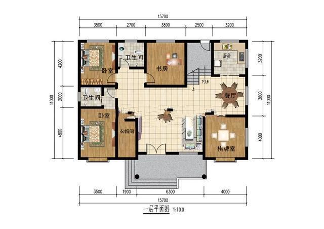 農(nóng)村一樓洋房的設(shè)計圖外觀時尚，布局巧妙，村民們都同意,老年人生活舒適，避免了爬樓梯的危險，也便于外出!