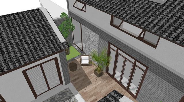 　別墅設(shè)計(jì)：一層緊湊型四合院，面積利用率高，適合在農(nóng)村地區(qū)修建。