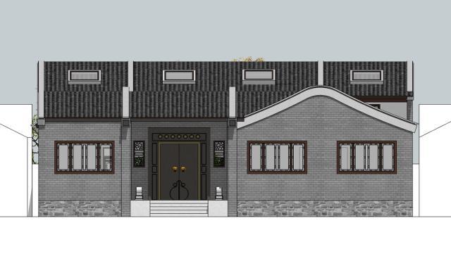 　別墅設(shè)計(jì)：一層緊湊型四合院，面積利用率高，適合在農(nóng)村地區(qū)修建。