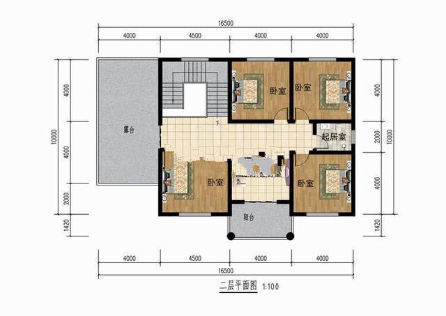 農(nóng)村二層住宅建筑的設(shè)計圖，有一個大的下拉窗口設(shè)計，當美麗的住宅在家鄉(xiāng)建成時，沒有什么可擔心的。