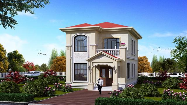 　這座兩層別墅的寬度不到8米，有四個(gè)房間和一個(gè)大廳，適合農(nóng)村地區(qū)的年輕人自己建造。你喜歡嗎