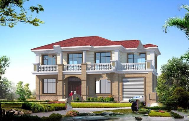 兩棟別墅面寬都15米左右，外觀布局完全不同的形式，喜歡廚房單獨(dú)建，帶車庫(kù)且宅基地深度小的，第一款戶型很合適。