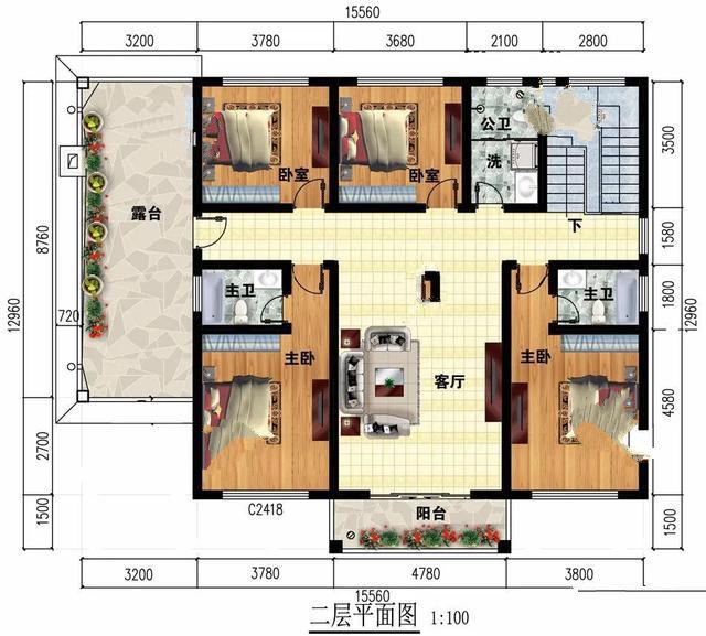 兩棟別墅面寬都15米左右，外觀布局完全不同的形式，喜歡廚房單獨(dú)建，帶車庫(kù)且宅基地深度小的，第一款戶型很合適。