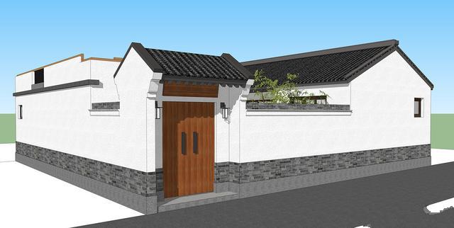 　這棟建筑是一棟新的中式別墅，共一層。整體結(jié)構(gòu)相對(duì)簡(jiǎn)單。但有一個(gè)大露臺(tái)和一個(gè)游泳池!