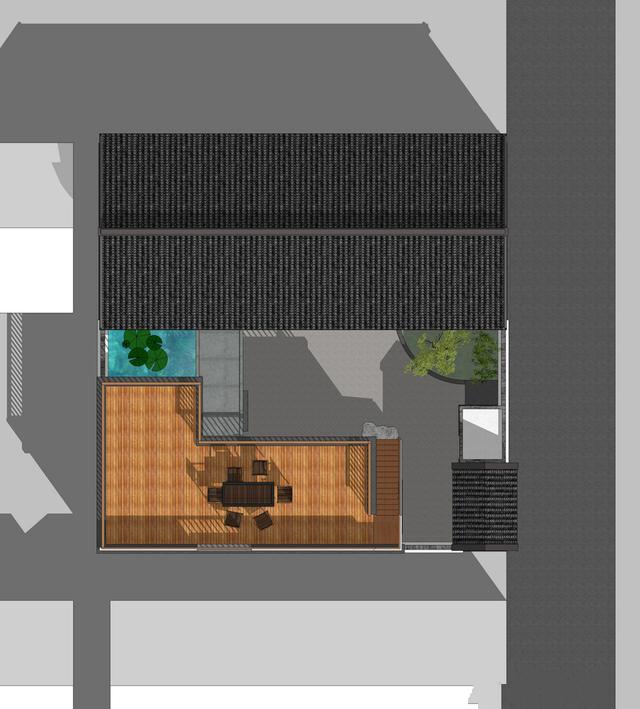 　這棟建筑是一棟新的中式別墅，共一層。整體結(jié)構(gòu)相對(duì)簡(jiǎn)單。但有一個(gè)大露臺(tái)和一個(gè)游泳池!