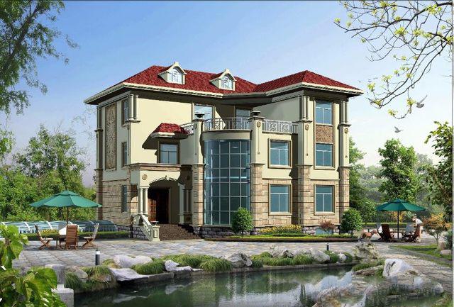 經(jīng)典的三層鄉(xiāng)村別墅，視頻室，工作室，活動(dòng)室，空客廳，所有建筑圖紙！