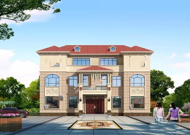 獨棟別墅設(shè)計成三層的公共房間，每個家庭有7間臥室，生活非常方便。