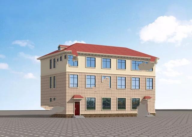 獨棟別墅設(shè)計成三層的公共房間，每個家庭有7間臥室，生活非常方便。