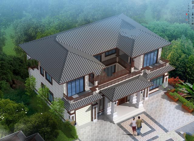 二樓1812.6米的中式庭院是村里最漂亮的建筑，令人羨慕。中國式的兩層復式住宅那一定是這個村子里最漂亮的房子，你的家人和朋友會羨慕你的家!