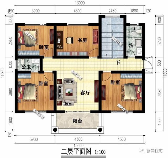 簡單的第一層和一個美麗的第二層。
