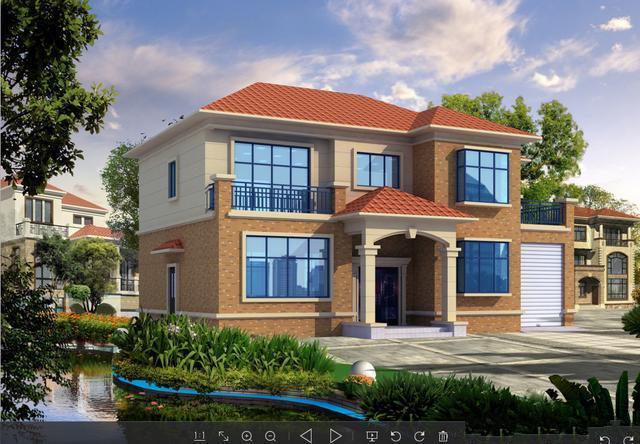 帶陽臺和車庫的兩棟別墅的設(shè)計(jì)圖紙