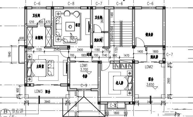 帶陽臺和車庫的兩棟別墅的設(shè)計(jì)圖紙