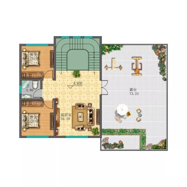 自建的農村三層復式別墅